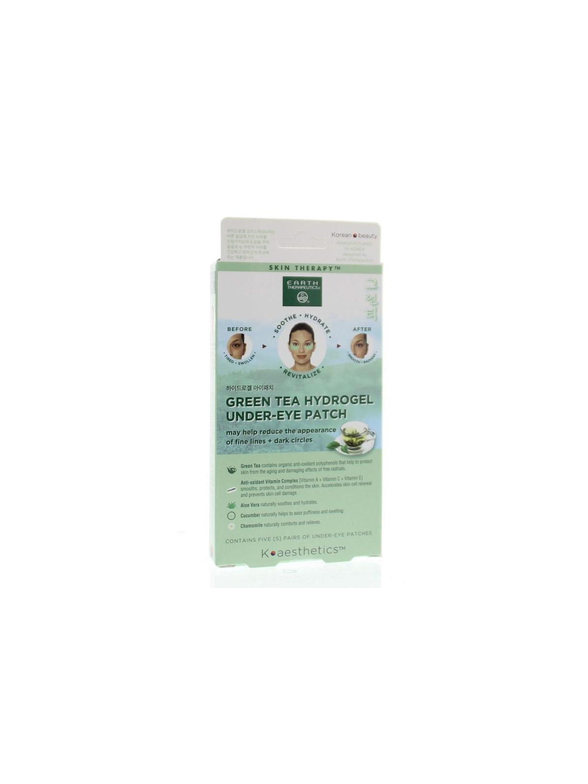 Earth Therapeutics Under-Eye Patch, Green Tea Hydrogel - 5 patches