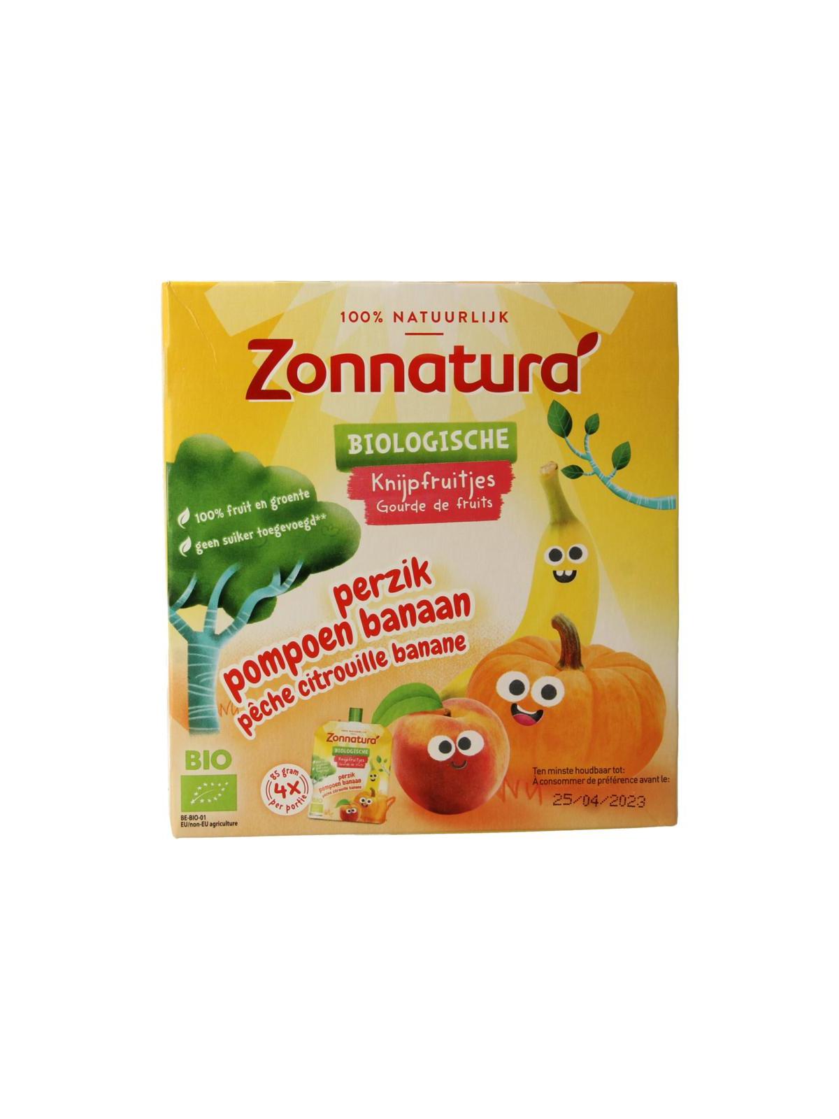 Zonnatura Knijpfruit Banaan/pompoen/perzik Kikker Bio